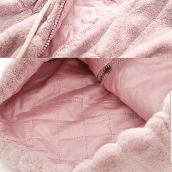 Last 2!Fur Vest With Purse Bag Outerwear Coat Girl - Picture 5 of 6